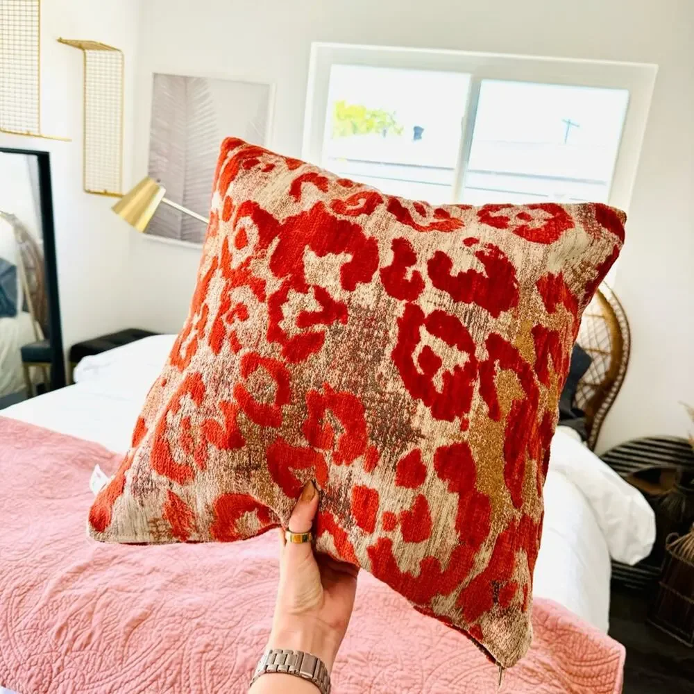 NEWPORT HOME Rust Red Burnt Orange Tan Textured Pillow Case Sham 18